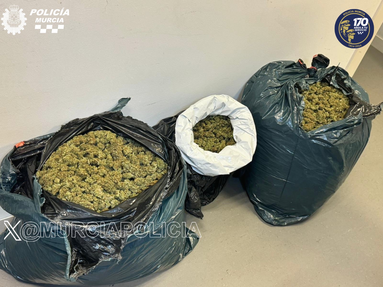 Incautan 12 kilos de marihuana en Murcia