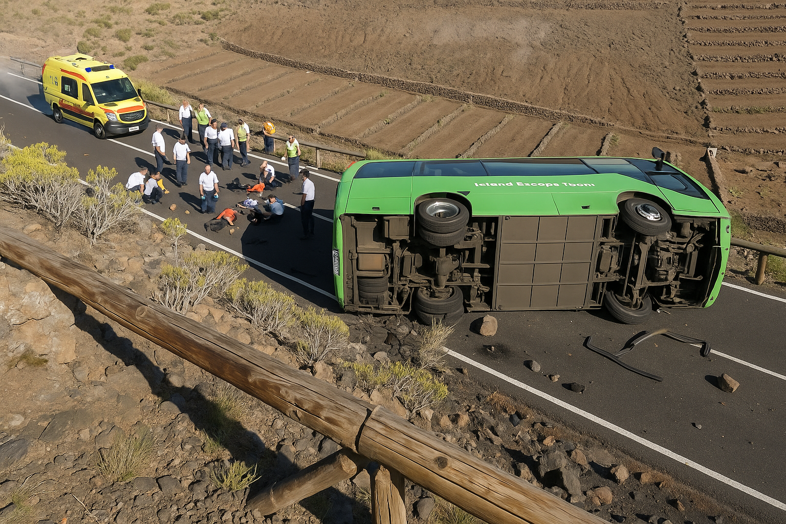 Un muerto y varios heridos en un accidente de autobús en La Gomera